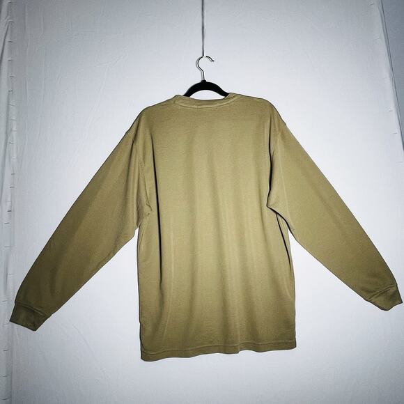 Bugatchi Uomo Shirt Mens M Wheat Long Sleeve Tee Shirt Soft Modal Rayon Green - Picture 3 of 12